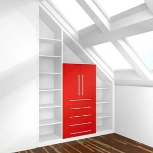 Schrank in Dachschräge