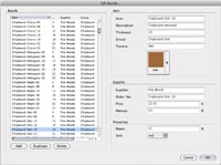 Material Database: Edit Boards.